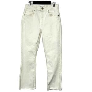 Pull & Bear raw hem cropped‎ jeans Women's Size 6 White